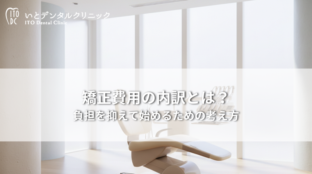 矯正費用の内訳とは？負担を抑えて始めるための考え方